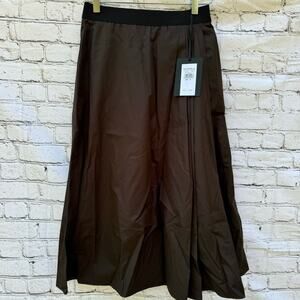 Les Copains Skirt Brown Midi NWT Italian Size 42 Fall Classic Luxury Italy